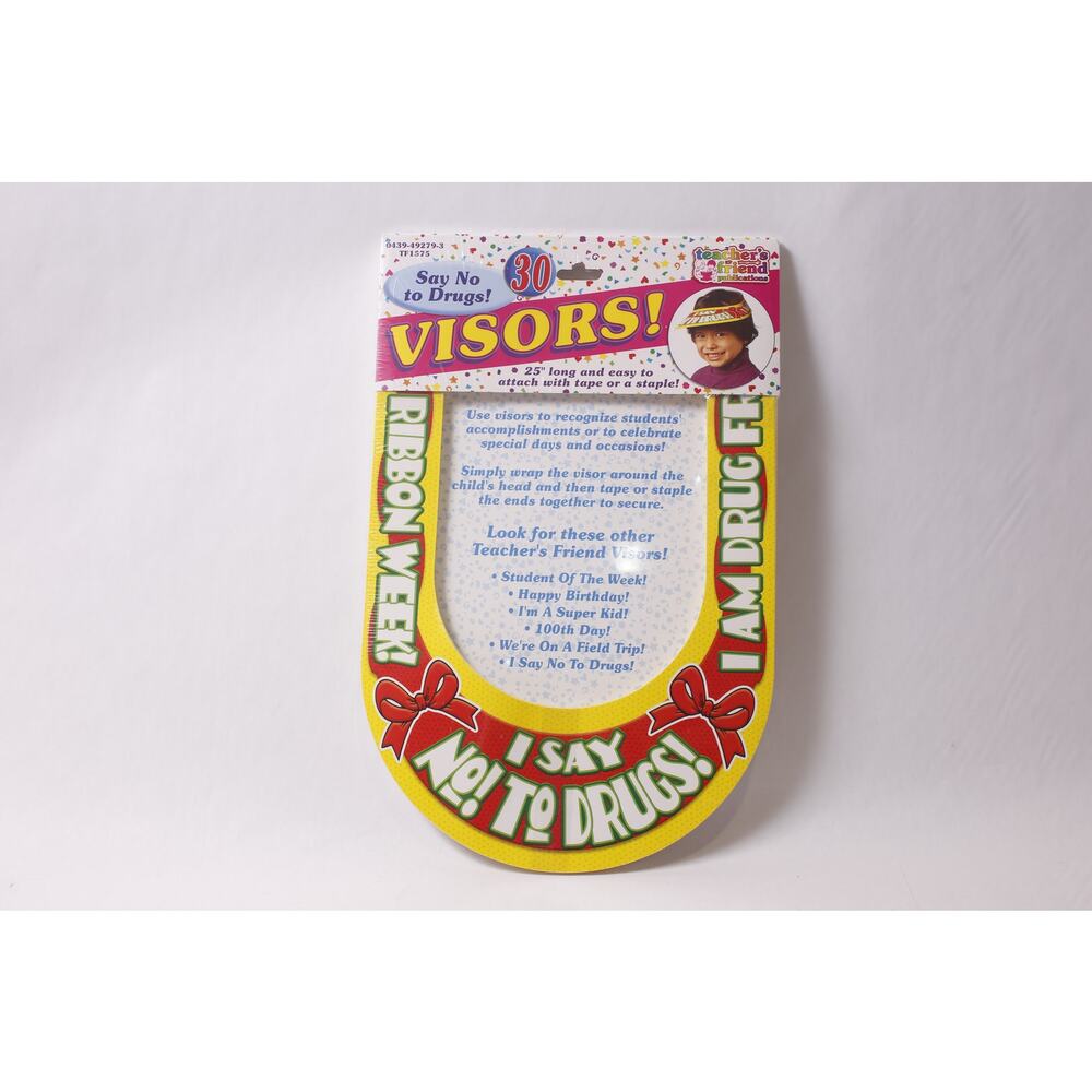 Funny 90s 80s Sealed Say No to Drugs 30 Visors by Teacher's Friend Children's